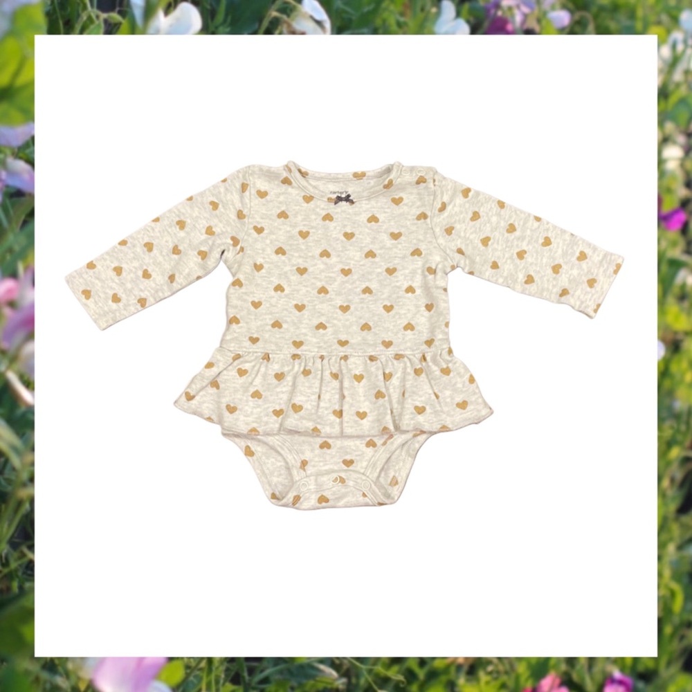 CARTERS Onesie with Gold Heart Accents